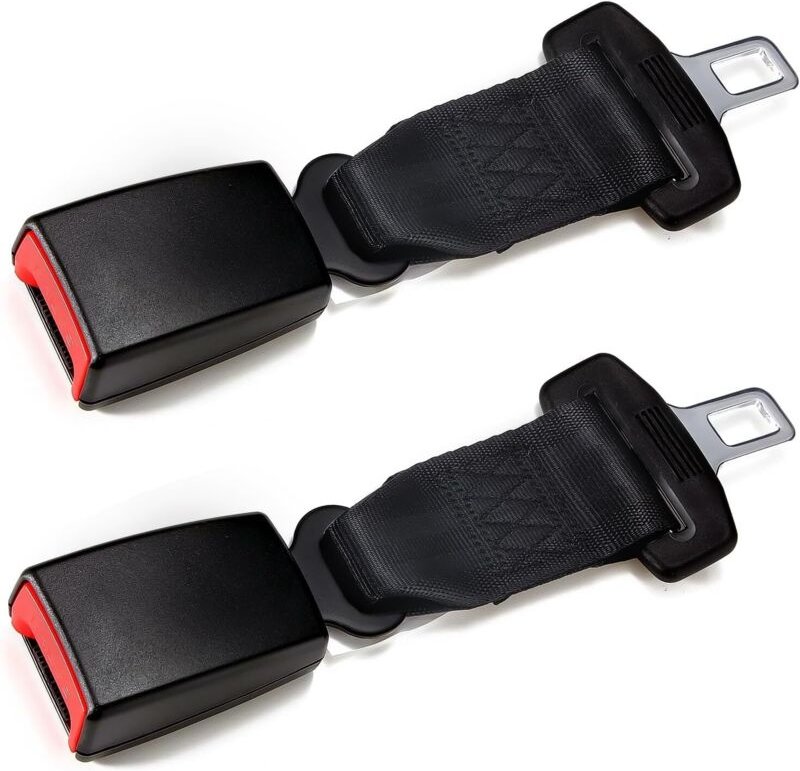 2 Auto-Verlängerungsgurte, Autositzzubehör, 23 cm, verstellbare Schnalle, kompatibel mit Schwangeren, übergewichtigen Fr...