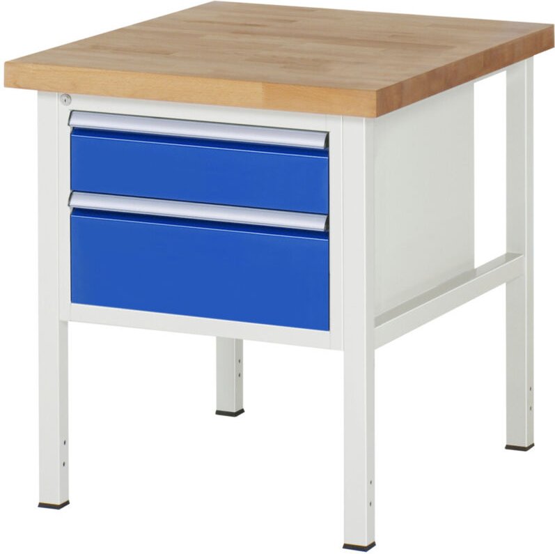 Werkbank höhenverstellbar 8123A2, B750xT900xH840-1040mm, 2x Schublade-TA - RAU