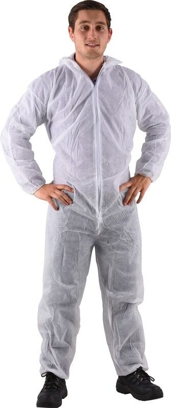 Box mit 120 Einwegoveralls pp 40g Weiß m