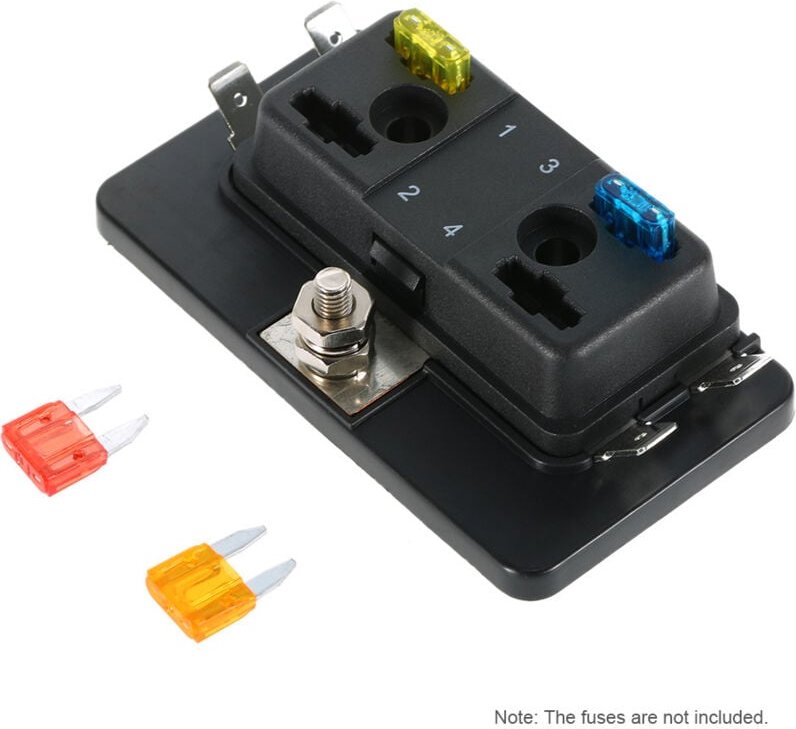 Thumbnail - Zoternen - 4-Wege-Mini-Flachsicherungshalter apm atm 5A 10A 25A für Auto, Boot, Marine, Trike, 12 v, 24 v