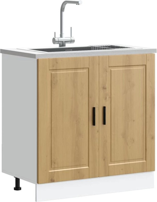 Spülenunterschrank Porto Artisan-Eiche 80x46x81,5 cm Vidaxl