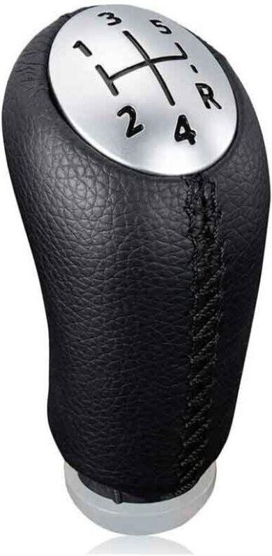 Manueller Schaltknauf für Renault Clio III 2005-09, Megane 2 Laguna 2003-09, schwarzes Leder, mit Adapter