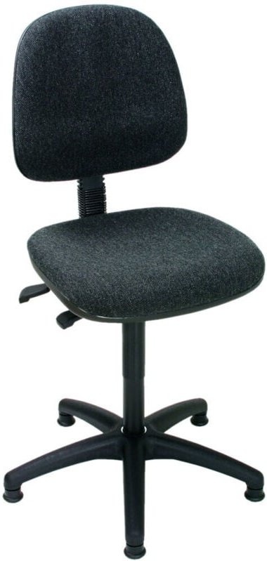 Arbeitsstuhl mit Gleitern ohne Armlehnen Sitzhöhe 450-640mm Polster Anthrazit - Stier