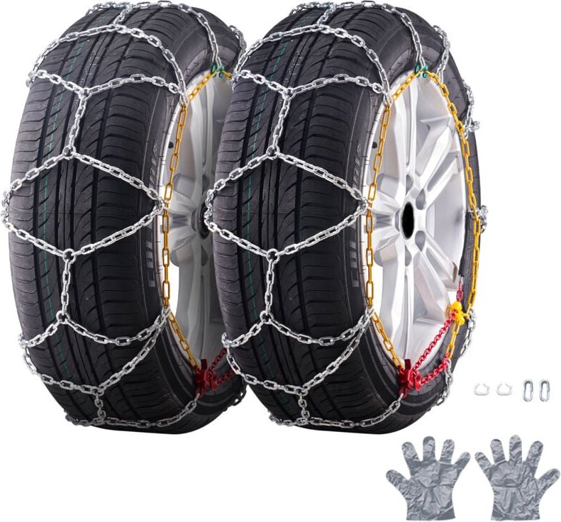 Mophorn Schneeketten, Mangan-legierter Stahl-Notfall-Traktionsketten, Seilketten für Autos, SUVs, Pickups, Trucks, Silbe...