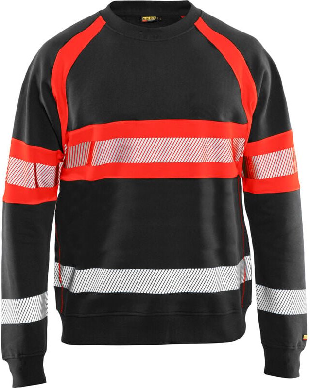 Hochsichtbarer Arbeitssweatshirt 3359 - Schwarz/Neonrot XXL