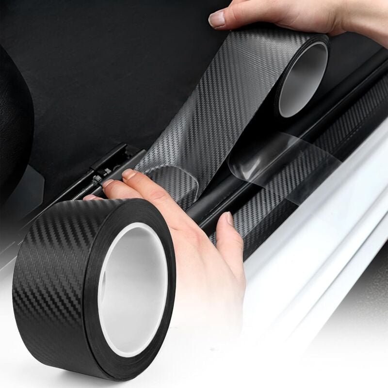 Carbon-Folien-Aufkleber, 5 cm x 10 m, Carbon-Kleber für Auto, Carbon-Faser-Aufkleber, Auto-Türschwelle, selbstklebender ...