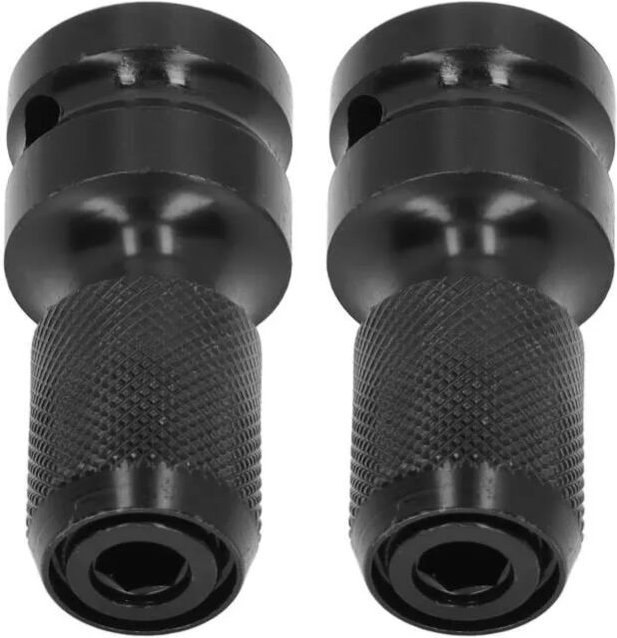 2er-Pack Steckschlüsseladapter 1-2' Vierkant auf 1-4' Sechskant, Schnellspannfutter-Konverter für Ratschenschlüssel