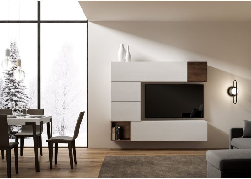 Zusammensetzung der Wohnzimmerwand H11 L.194 H.160 T.39,2