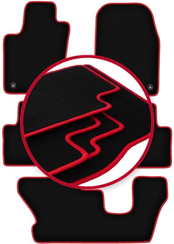 CARLUX-RED Autofußmatten für: Dodge Durango III 7-Sitzer (2010-2020)