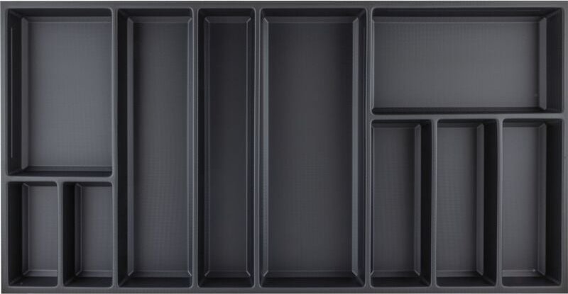 Agoform - Besteckeinsatz Sky 550/90 Besteckkasten aus Kunststoff kristall soft touch schwarz