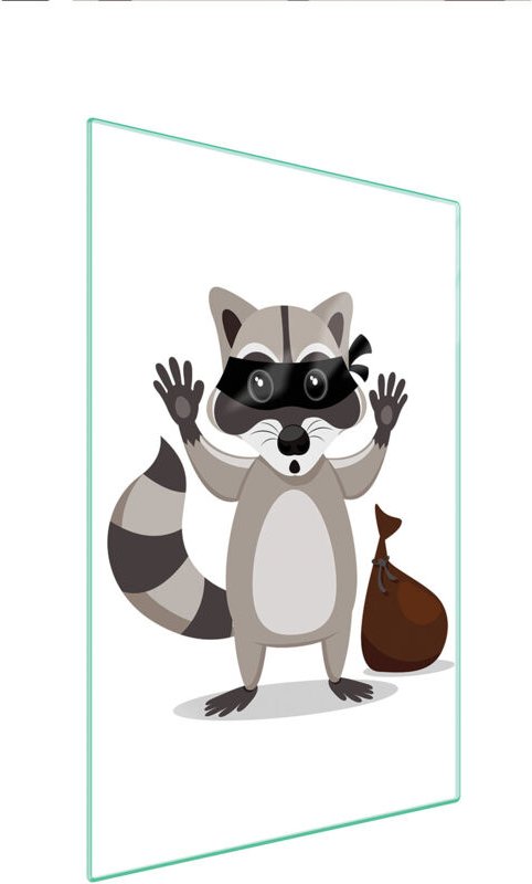 Glasschneidebrett 35x52 Waschbär