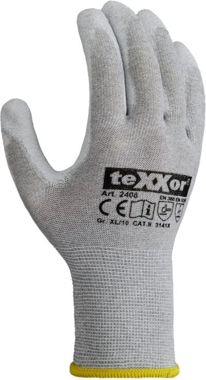 teXXor® Strickhandschuhe ESD 2, Grau/ Weiß