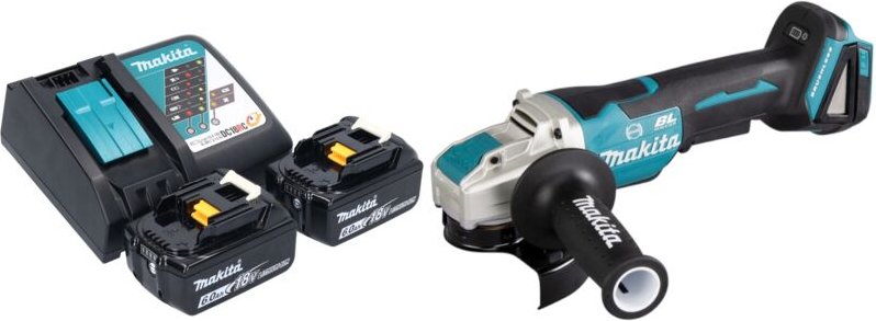Thumbnail - Dga 520 RGX1 Akku Winkelschleifer 18 v 125 mm x-lock Brushless + 2x Akku 6,0 Ah + Ladegerät - Makita