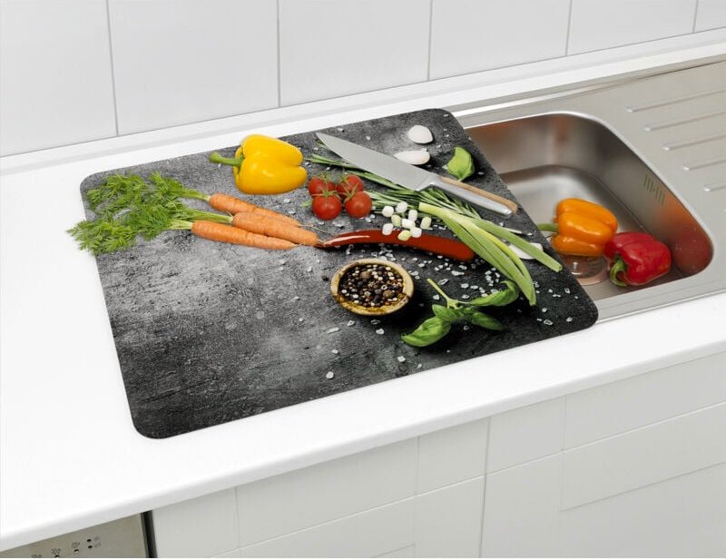 Herdabdeckplatte ROSEMARRY, Glas, 56 x 50 cm