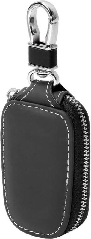 Thumbnail - X Auto-Fernschlüsseletui aus echtem Leder für Herren mit Reißverschluss (schwarz) - Lntyq