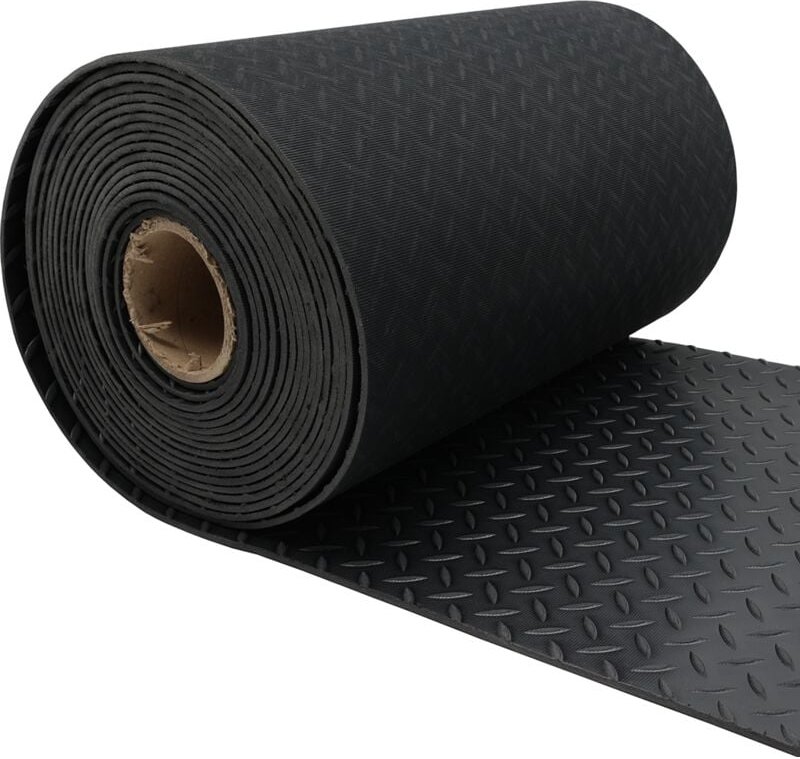 Gummimatte mit Rautenmuster - Meterware - Schwarz - Breite 40 cm - Dicke 5 mm