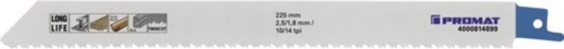 Säbelsägeblatt Länge 225 mm Breite 19 mm Zahnteilung tpi 10/14 geschränkt, gefräst
