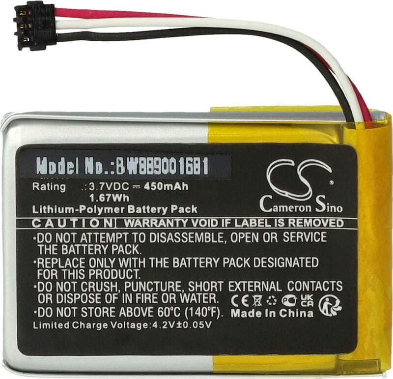 Vhbw - Akku kompatibel mit Garmin Delta Sport xc Receiver Hundehalsband Hunde-Trainer (450 mAh, 3,7 v, Li-Polymer)