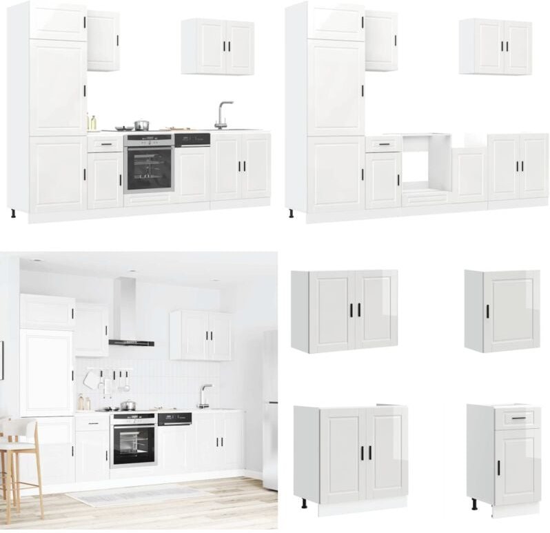 Vidaxl - 7-tlg. Küchenschrank-Set Kalmar Hochglanz-Weiß Holzwerkstoff