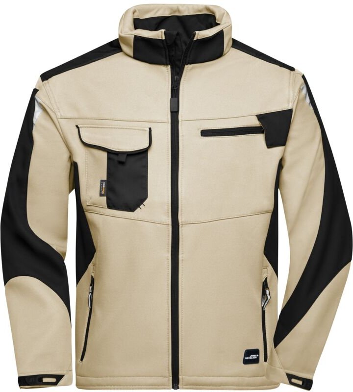James&nicholson - Professionelle Softshelljacke JN844 Gr. xl stone/black