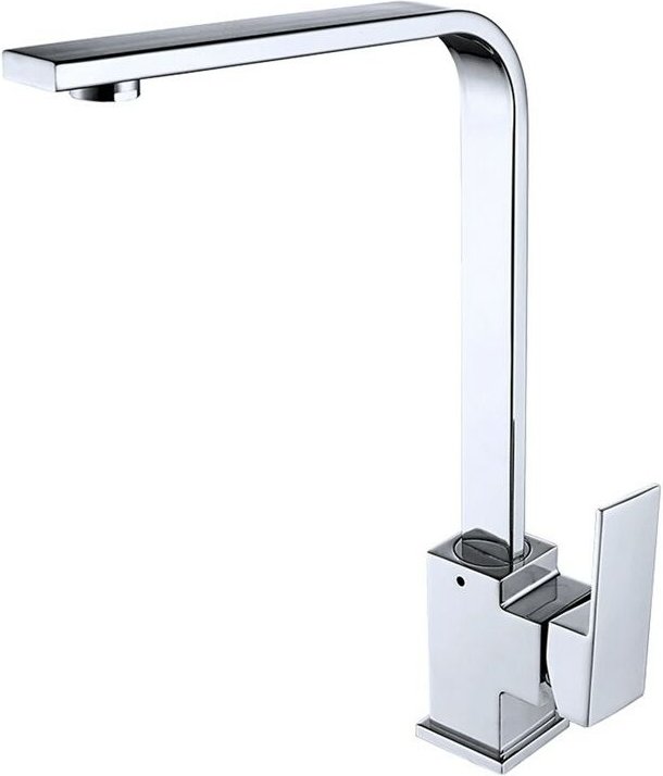 Quadratischer und flacher Küchenhahn mit 360 ° -Drehung Verchromt