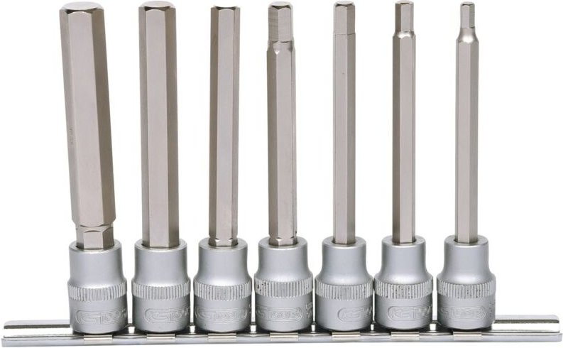 3/8' Bit-Stecknuss-Satz Innensechskant, lang, 7-tlg