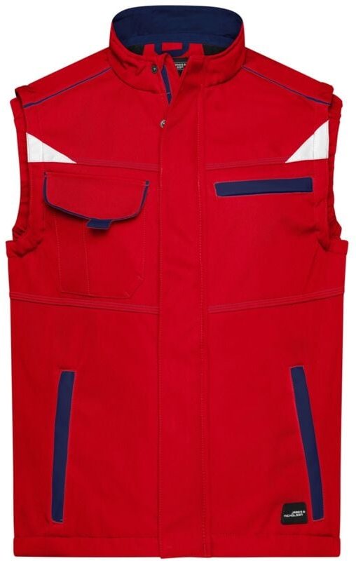 James&nicholson - Softshellweste Wind- und wasserabweisend JN852 Gr. l red/navy