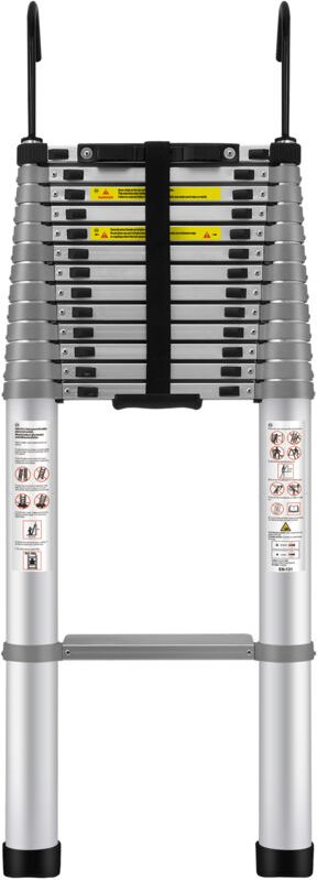 Teleskopleiter, 5,6 m lange Aluminium-Ausziehstufe, vielseitig einsetzbar, tragbar - Mophorn