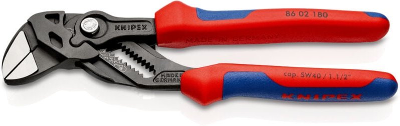 Knipex - 86 02 180 Zangenschlüssel Mehrk. grau atra. 180 mm