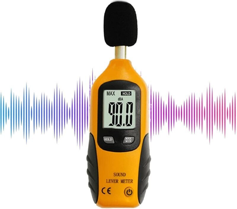 ThreeH Digitaler Schallpegelmesser, 30–130 dB, LCD-Display mit Hintergrundbeleuchtung, hochpräzise Messung für Zuhause, ...
