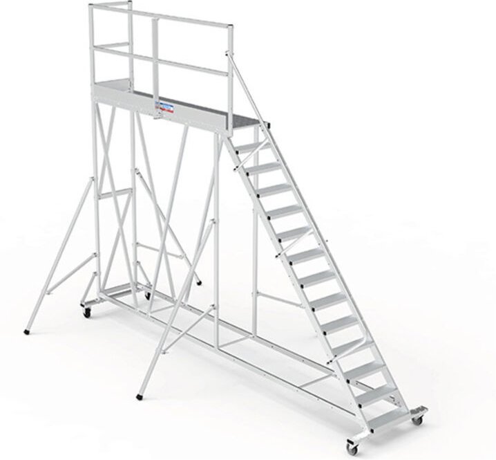 Mobile Plattform mit Geländer links und hinten - Maximale Arbeitshöhe 4.80m - PTF2514G