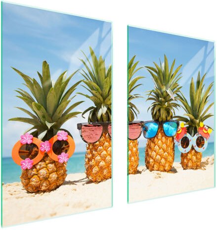 GLASSCHUTZPLATTE FÜR KÜCHE 65x52 ANANAS