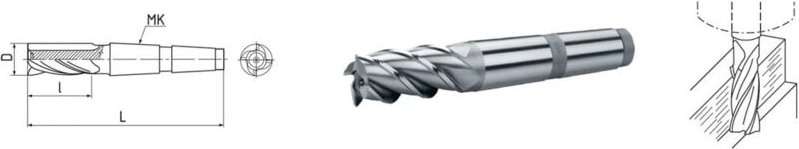 Hss Co5-Schaftfräser mit Morsekegel din 845