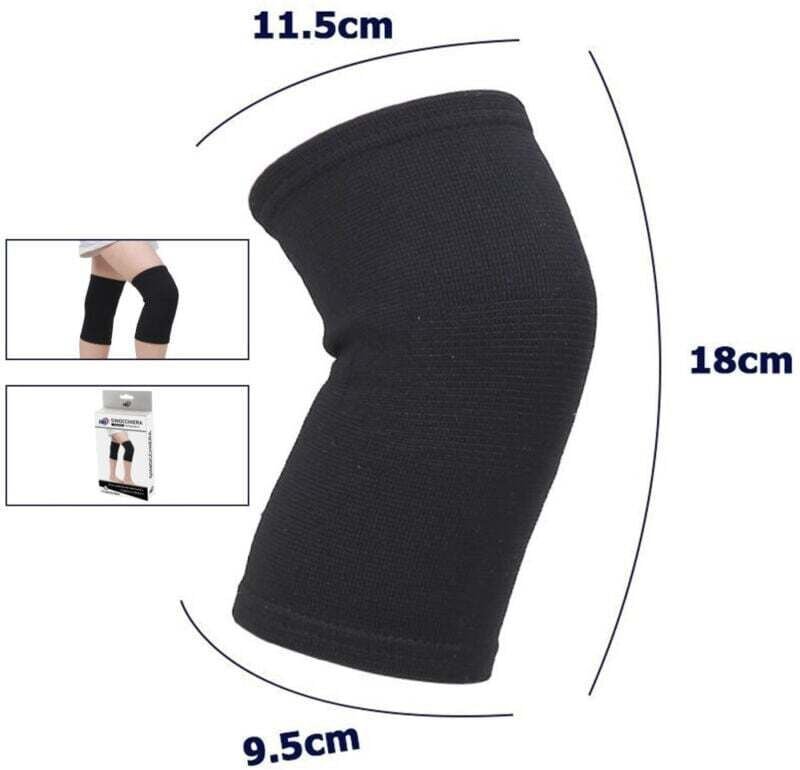 Paar Knieschoner, elastisches Band, hypoallergen, waschbar, für Kinder, Schwarz, Größe s - - Ymyny