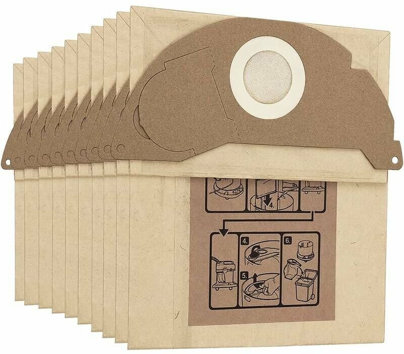 Thumbnail - 10 Stück Beutel für Kärcher WD2 MV2 WD2250 A2004 A2054 Staubsauger Ersatz-Staubbeutel-Set 6.904-322.0 - Shining House