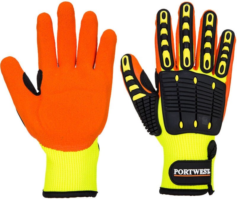 Anti-Schlag-Handschuhe Grip Gelb/Orange S - Größe 7