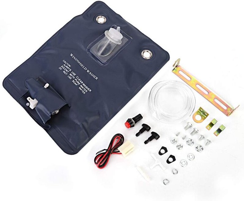 Ej.Life 12V Universal Scheibenwaschpumpe mit Flaschensack Kit Passend oem 151286776374