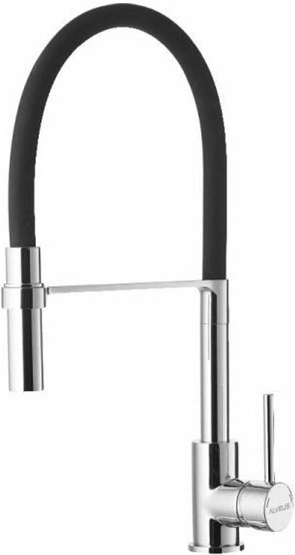 Alveus - Armaturen - Spültischarmatur mit flexiblem Arm, verchromt/schwarz 1129024