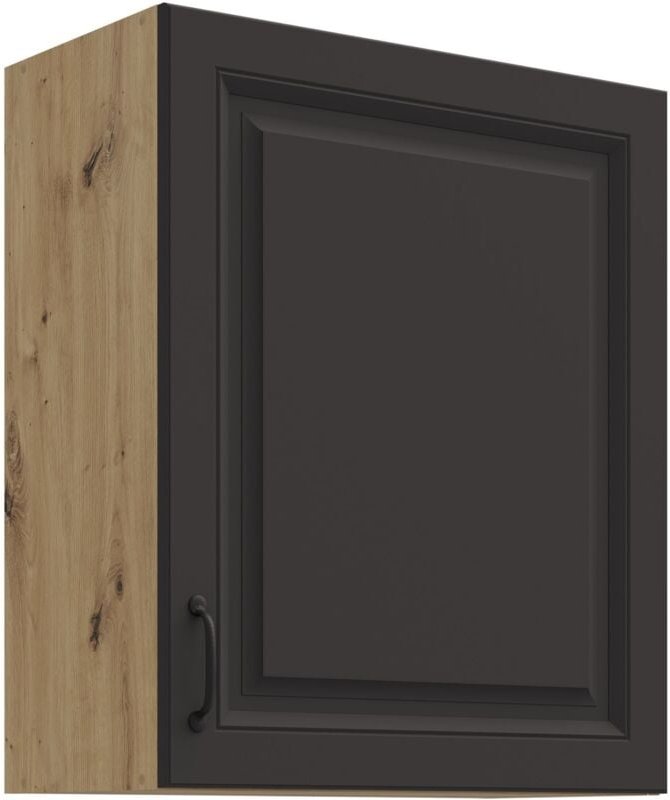 Thumbnail - Küchen Preisbombe - Hängeschrank 60 cm Stilo Grau + Eiche Artisan Küchenzeile Küchenblock Küche