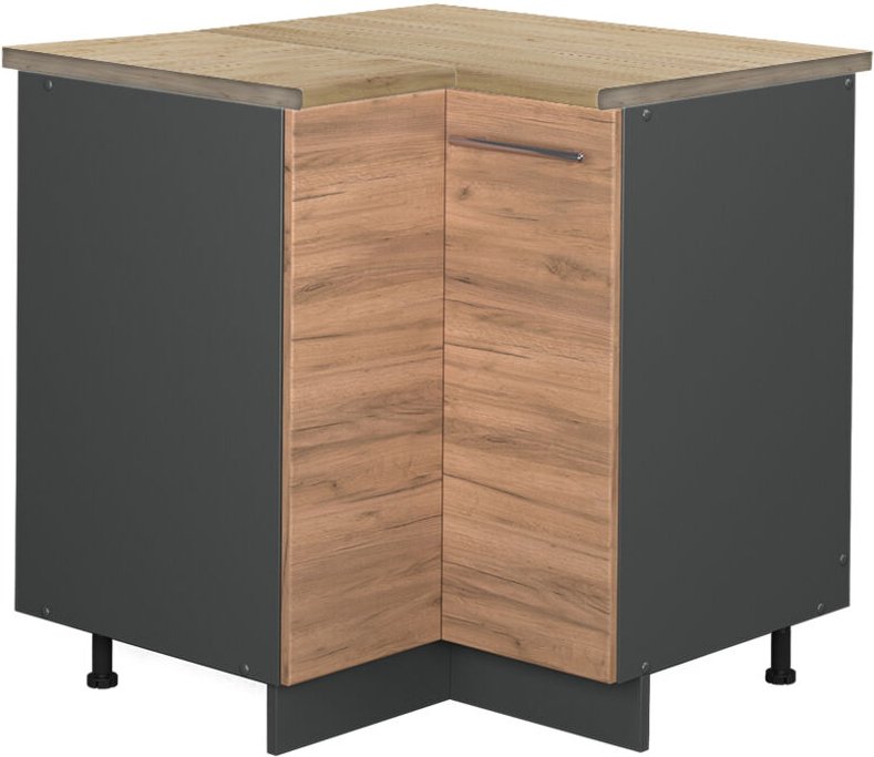 Vicco - Eckunterschrank Fame-Line, Goldkraft Eiche, 80.5 cm, ap Eiche