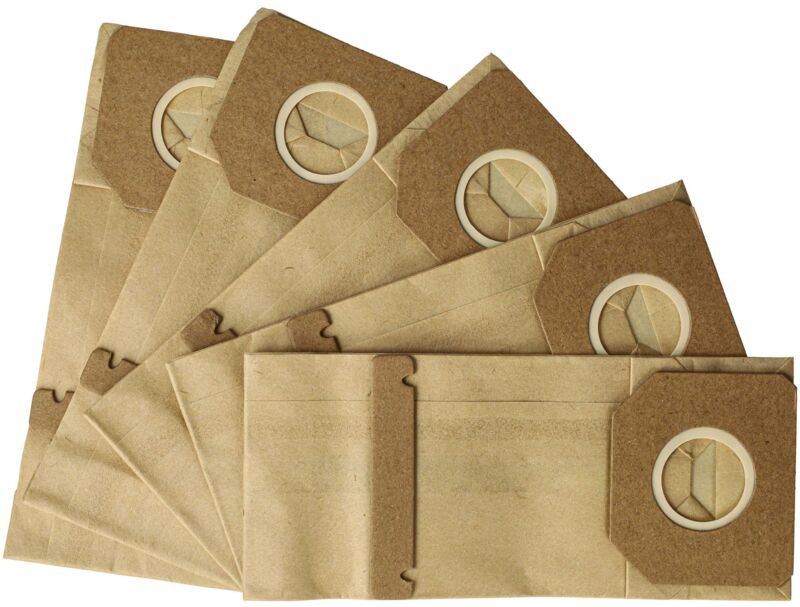 5x Turbofilter Ersatz für Metabo 631286000 für Schwingschleifer, Exzenterschleifer - Papier-Staubbeutel Set, braun - Vhb...