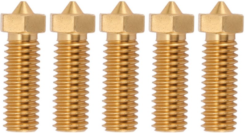 5 Stück CHT V6 3D-Druckerdüse, 3 Löcher, hoher Durchfluss, 30 Mohs Härte, hoher Durchfluss, Druckkopf für Ender 3, 1,75 ...