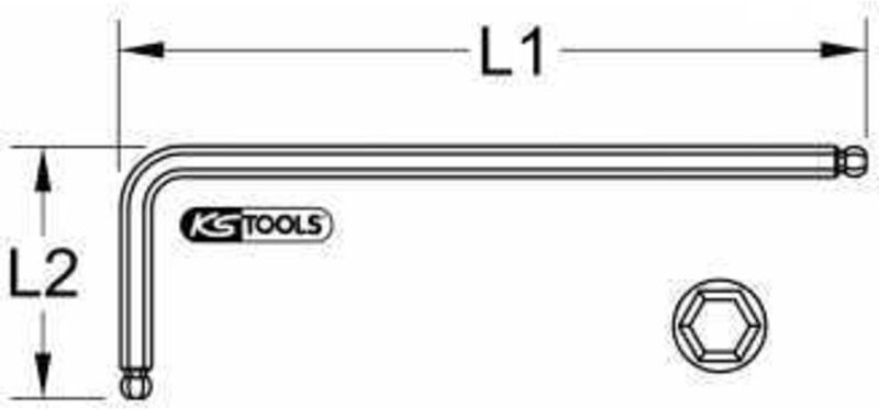 Doppel-Kugelkopf-Innensechskant-Winkelstiftschlüssel, xl, 8,0mm, Orange