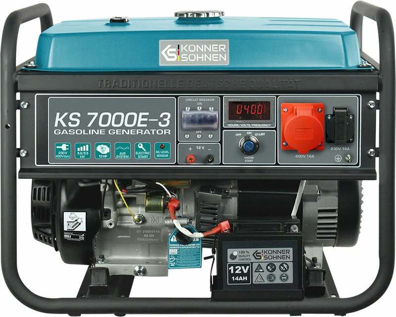 Könner&söhnen - KS7000E-3 Stromerzeuger Generator Benzin Notstromaggregat 5500Watt mit E-Start