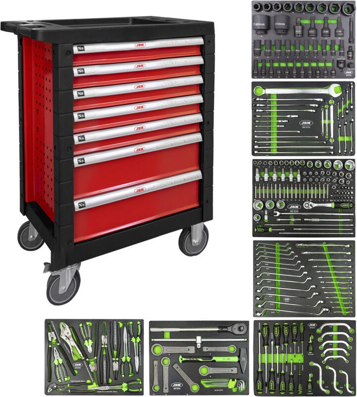 JBM54238 Werkzeugwagen mit 7 Schubladen rot - Spezial-LKW