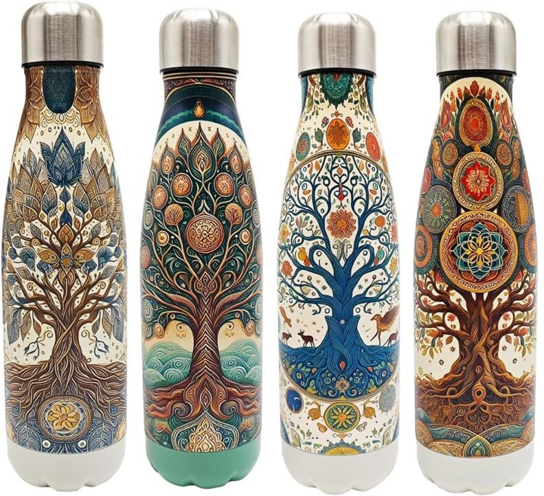 Signes Grimalt - Baumflasche mit 4 ätherischen Diffusoren aus Edelstahl als Geschenk für Heimaroma