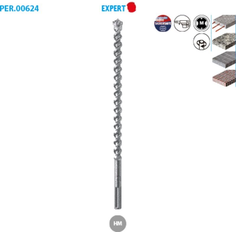 Foret SDS MAX 4 Schneiden Betonstahl Expert ø 22 Länge 320 Länge Nutzl. 200mm