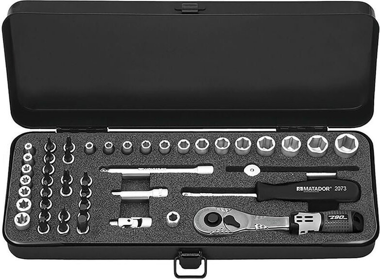 Steckschlüssel-Satz M, 6-kt., 46-tlg., 6,3 mm (1/4"): 4-14 mm / T