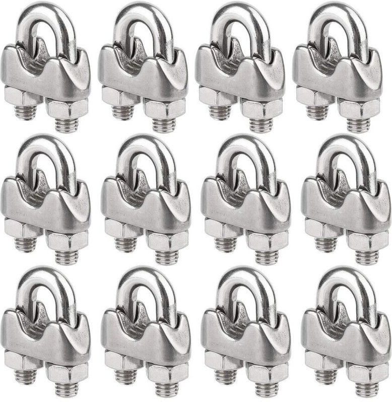 M3-Drahtkabelbinder, Kabelbinder, U-Bolzen, 3 mm Durchmesser, Edelstahl-Kabelclip, 12 Stück