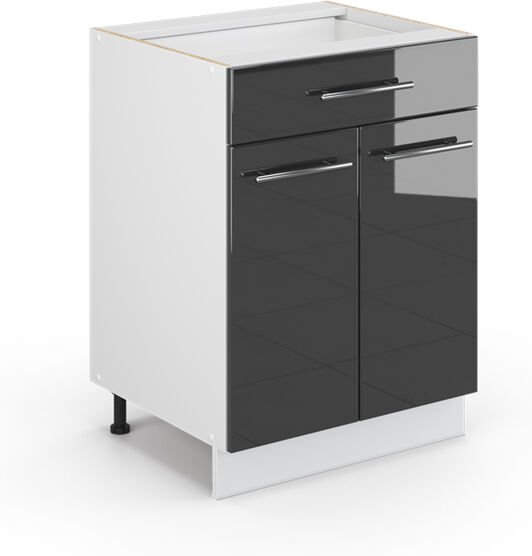 Thumbnail - Badschrank Fame-Line, Anthrazit Hochglanz, 60 x 81.6 cm mit Schublade, ohne Arbeitsplatte Vicco